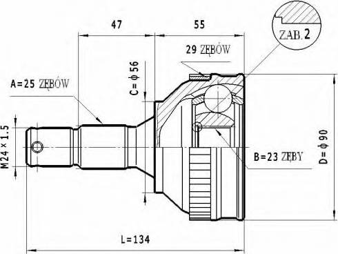 Statim C.264 - Шарнір, ШРУС, приводний вал autozip.com.ua