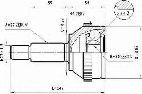 Statim C.205 - Шарнірний комплект, ШРУС, приводний вал autozip.com.ua