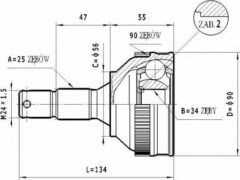 Statim C.276 - Шарнірний комплект, ШРУС, приводний вал autozip.com.ua