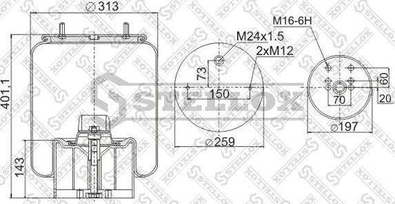 Stellox 90-49612-SX - Кожух пневматичної ресори autozip.com.ua