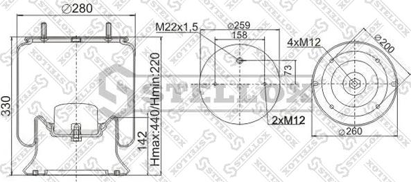 Stellox 90-40041-SX - Кожух пневматичної ресори autozip.com.ua