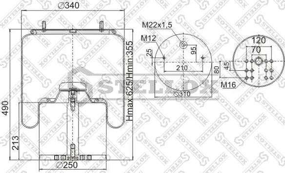 Stellox 90-09423-SX - Кожух пневматичної ресори autozip.com.ua