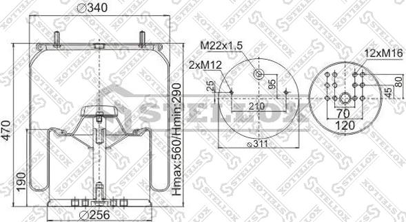 Stellox 90-08813-SX - Кожух пневматичної ресори autozip.com.ua