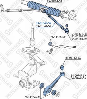 Stellox 59-01043-SX - Осьовий шарнір, рульова тяга autozip.com.ua
