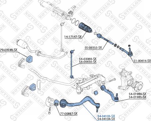 Stellox 54-04103-SX - Важіль незалежної підвіски колеса autozip.com.ua