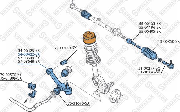 Stellox 54-00422-SX - Важіль незалежної підвіски колеса autozip.com.ua