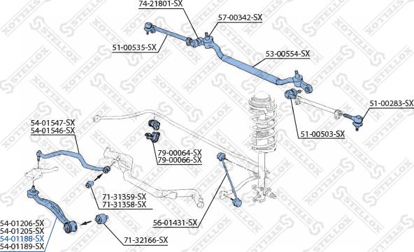 Stellox 54-01188-SX - Важіль незалежної підвіски колеса autozip.com.ua