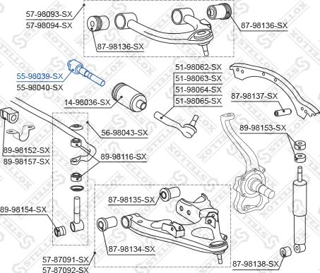 Stellox 55-98039-SX - Осьовий шарнір, рульова тяга autozip.com.ua