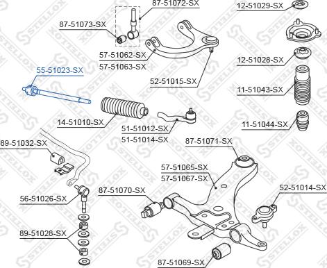 Stellox 55-51023-SX - Осьовий шарнір, рульова тяга autozip.com.ua