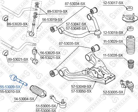 Stellox 55-53009-SX - Осьовий шарнір, рульова тяга autozip.com.ua