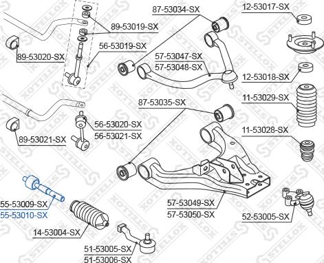 Stellox 55-53010-SX - Осьовий шарнір, рульова тяга autozip.com.ua