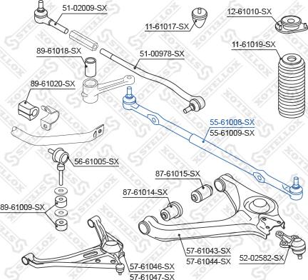 Stellox 55-61008-SX - Осьовий шарнір, рульова тяга autozip.com.ua