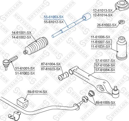 Stellox 55-61003-SX - Осьовий шарнір, рульова тяга autozip.com.ua