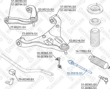 Stellox 55-05916-SX - Поздовжня рульова тяга autozip.com.ua