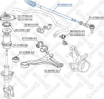 Stellox 55-00093-SX - Осьовий шарнір, рульова тяга autozip.com.ua