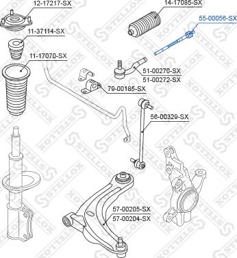 Stellox 55-00056-SX - Осьовий шарнір, рульова тяга autozip.com.ua