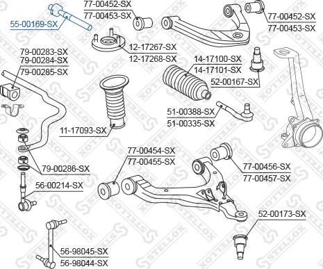 Stellox 55-00169-SX - Осьовий шарнір, рульова тяга autozip.com.ua