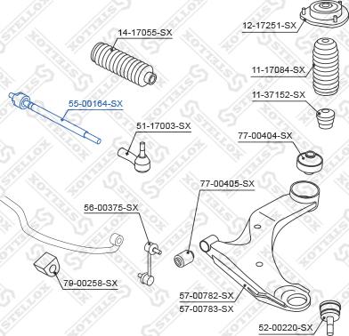 Stellox 55-00164-SX - Осьовий шарнір, рульова тяга autozip.com.ua