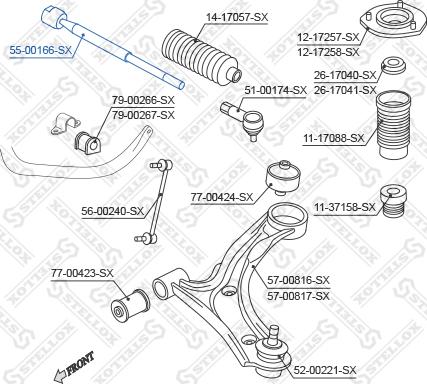 Stellox 55-00166-SX - Осьовий шарнір, рульова тяга autozip.com.ua