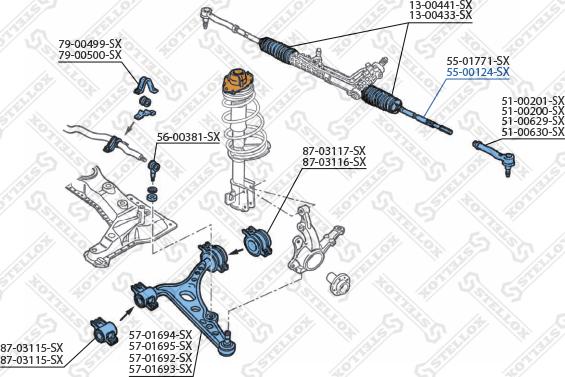 Stellox 55-00124-SX - Осьовий шарнір, рульова тяга autozip.com.ua