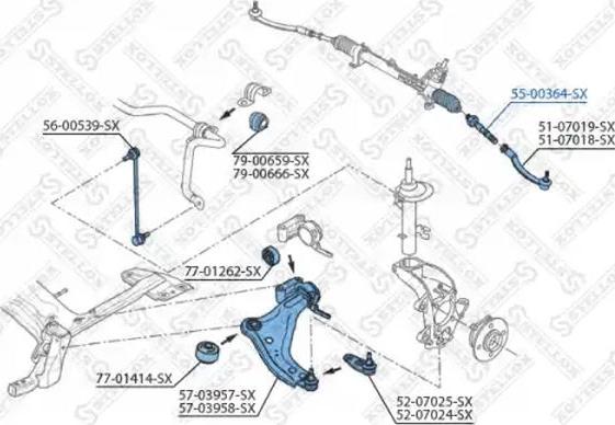 Stellox 55-00364-SX - Осьовий шарнір, рульова тяга autozip.com.ua