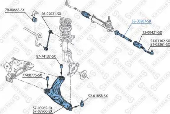 Stellox 55-00307-SX - Осьовий шарнір, рульова тяга autozip.com.ua