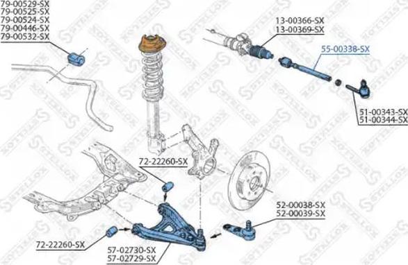 Stellox 55-00338-SX - Осьовий шарнір, рульова тяга autozip.com.ua