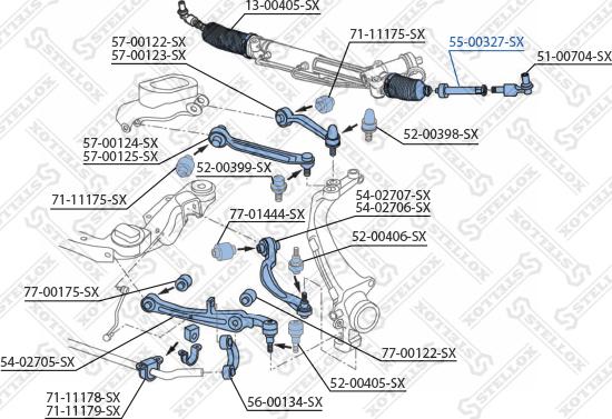 Stellox 55-00327-SX - Осьовий шарнір, рульова тяга autozip.com.ua