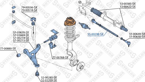 Stellox 55-00298-SX - Осьовий шарнір, рульова тяга autozip.com.ua