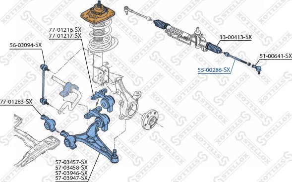 Stellox 55-00286-SX - Осьовий шарнір, рульова тяга autozip.com.ua