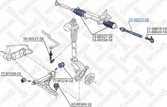 Stellox 55-00275-SX - Осьовий шарнір, рульова тяга autozip.com.ua