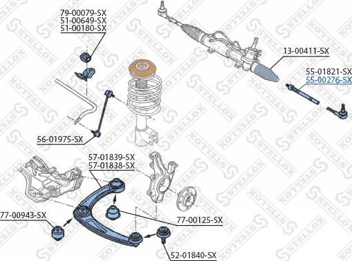 Stellox 55-00276-SX - Осьовий шарнір, рульова тяга autozip.com.ua