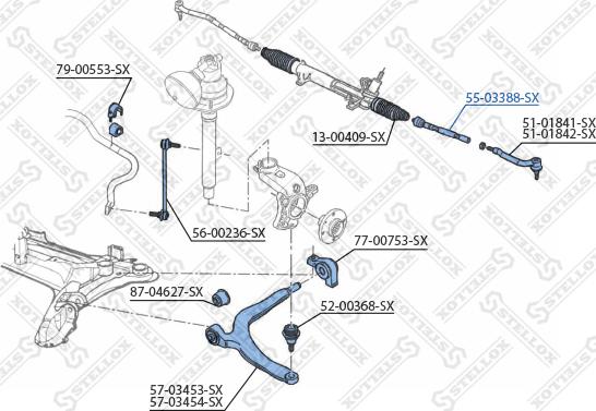 Stellox 55-03388-SX - Осьовий шарнір, рульова тяга autozip.com.ua