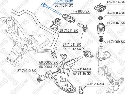 Stellox 55-71013-SX - Осьовий шарнір, рульова тяга autozip.com.ua