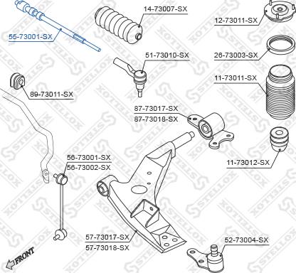 Stellox 55-73001-SX - Осьовий шарнір, рульова тяга autozip.com.ua