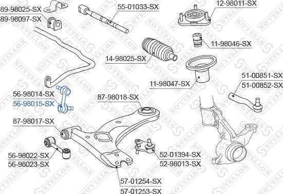 Stellox 56-98015-SX - Тяга / стійка, стабілізатор autozip.com.ua