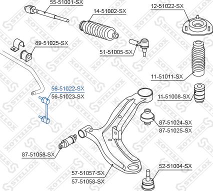 Stellox 56-51022-SX - Тяга / стійка, стабілізатор autozip.com.ua