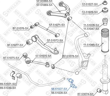 Stellox 56-51027-SX - Тяга / стійка, стабілізатор autozip.com.ua