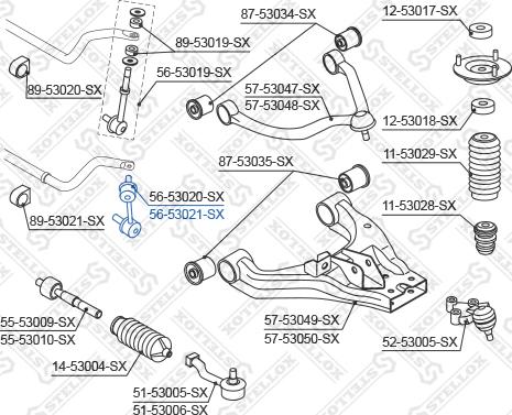 Stellox 56-53021-SX - Тяга / стійка, стабілізатор autozip.com.ua