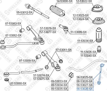 Stellox 56-53028-SX - Тяга / стійка, стабілізатор autozip.com.ua