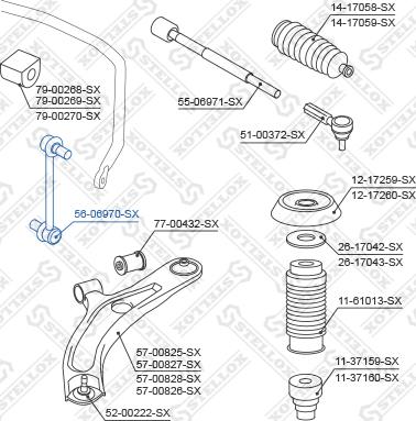 Stellox 56-06970-SX - Тяга / стійка, стабілізатор autozip.com.ua