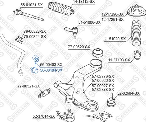 Stellox 56-00404-SX - Тяга / стійка, стабілізатор autozip.com.ua