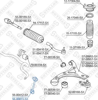 Stellox 56-00413-SX - Тяга / стійка, стабілізатор autozip.com.ua