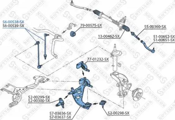 Stellox 56-00538-SX - Тяга / стійка, стабілізатор autozip.com.ua