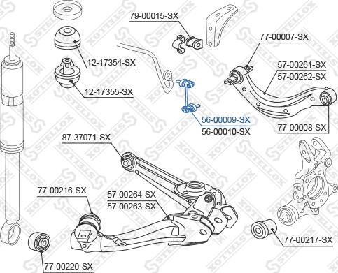 Stellox 56-00009-SX - Тяга / стійка, стабілізатор autozip.com.ua