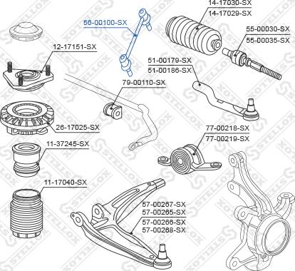 Stellox 56-00100-SX - Тяга / стійка, стабілізатор autozip.com.ua