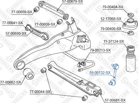 Stellox 56-00132-SX - Тяга / стійка, стабілізатор autozip.com.ua
