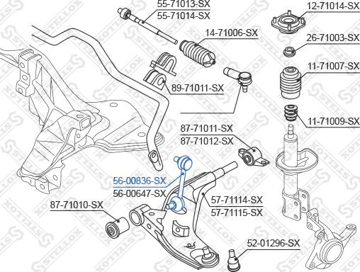 Stellox 56-00836-SX - Тяга / стійка, стабілізатор autozip.com.ua