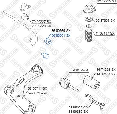 Stellox 56-00361-SX - Тяга / стійка, стабілізатор autozip.com.ua