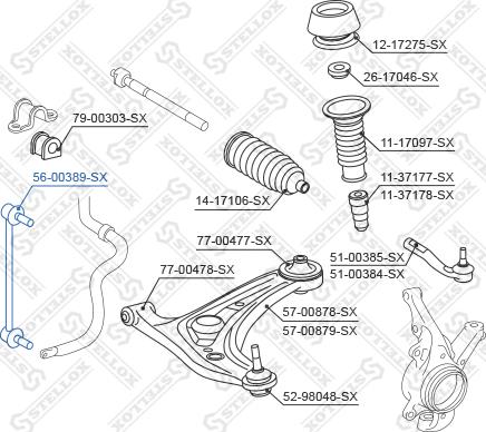 Stellox 56-00389-SX - Тяга / стійка, стабілізатор autozip.com.ua